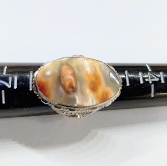 Vintage Antique Blister Pearl Sterling Ring - Picture 4 of 5